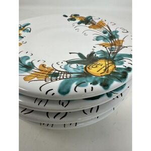 4 Deruta Pottery Hand Painted Fruit Flower SALAD Plate Italy  Unused. 6 In